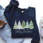 Merry Christmas, Tree, Colorful, Winter, Santa Sweatshirt