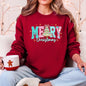Merry Christmas, Varsity, Christmas Tree, Pink Pattern, Santa Sweatshirt