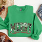 Merry Country Christmas, Collegiate Style, Retro, Fur, Leopard Print Sweatshirt