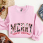 Merry Country Christmas, Collegiate Style, Retro, Fur, Leopard Print Sweatshirt