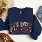 Merry Country Christmas, Collegiate Style, Retro, Fur, Leopard Print Sweatshirt