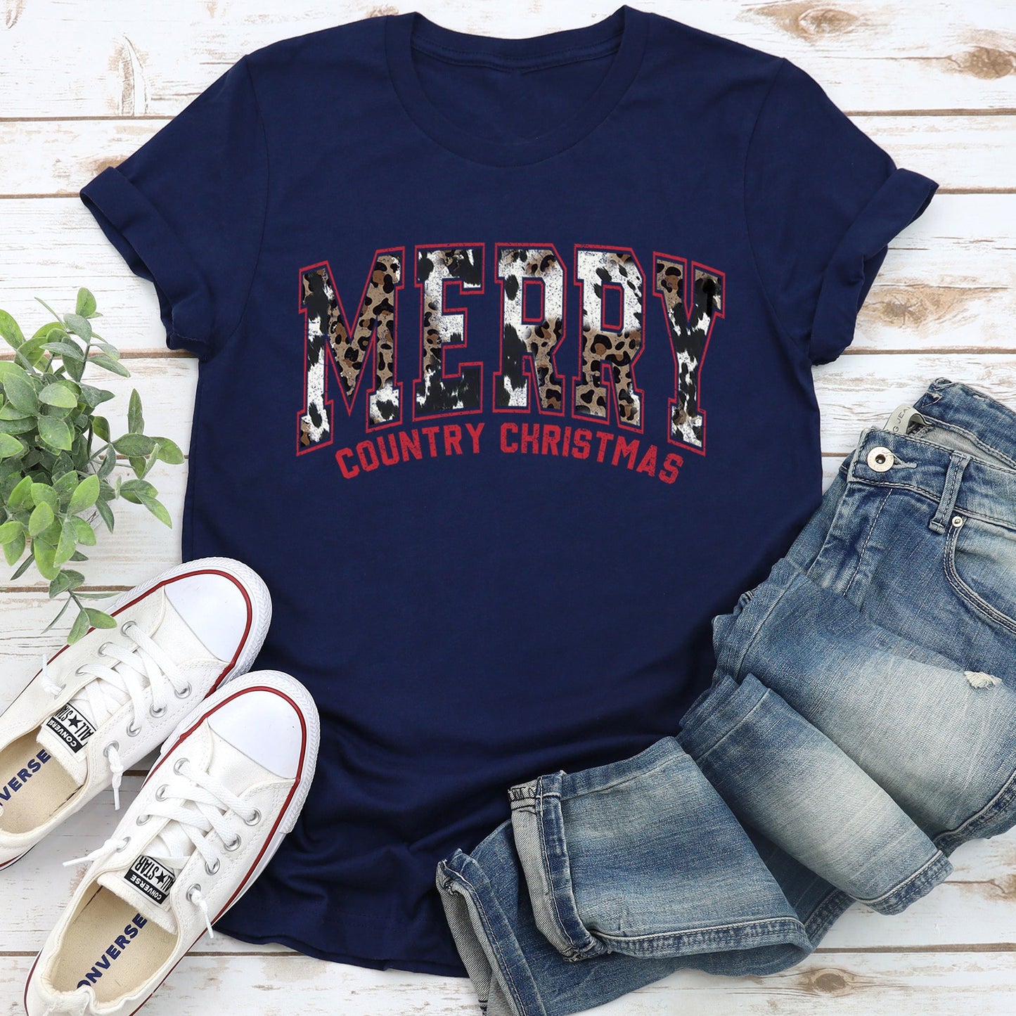 Merry Country Christmas, Collegiate Style, Retro, Fur, Leopard Print Super Soft Tees