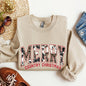 Merry Country Christmas, Collegiate Style, Retro, Fur, Leopard Print Sweatshirt