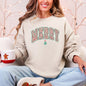 Merry Leopard Print Varsity, Christmas Tree, Santa Sweatshirt