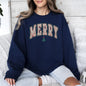 Merry Leopard Print Varsity, Christmas Tree, Santa Sweatshirt