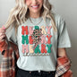 Merry Merry Merry Christmas Retro, Leopard Print, Comfort Colors T-Shirt