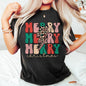 Merry Merry Merry Christmas Retro, Leopard Print, Comfort Colors T-Shirt