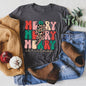 Merry Merry Merry Christmas Retro, Leopard Print Super Soft Tshirt