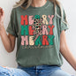 Merry Merry Merry Christmas Retro, Leopard Print, Comfort Colors T-Shirt