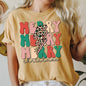 Merry Merry Merry Christmas Retro, Leopard Print, Comfort Colors T-Shirt