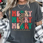 Merry Merry Merry Christmas Retro, Leopard Print, Comfort Colors T-Shirt