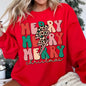 Merry Christmas Retro, Leopard Print Sweatshirt