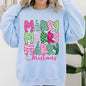 Merry Merry Merry Christmas, Colorful, Patterns, Santa, Xmas Sweatshirt