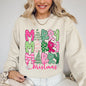 Merry Merry Merry Christmas, Colorful, Patterns, Santa, Xmas Sweatshirt