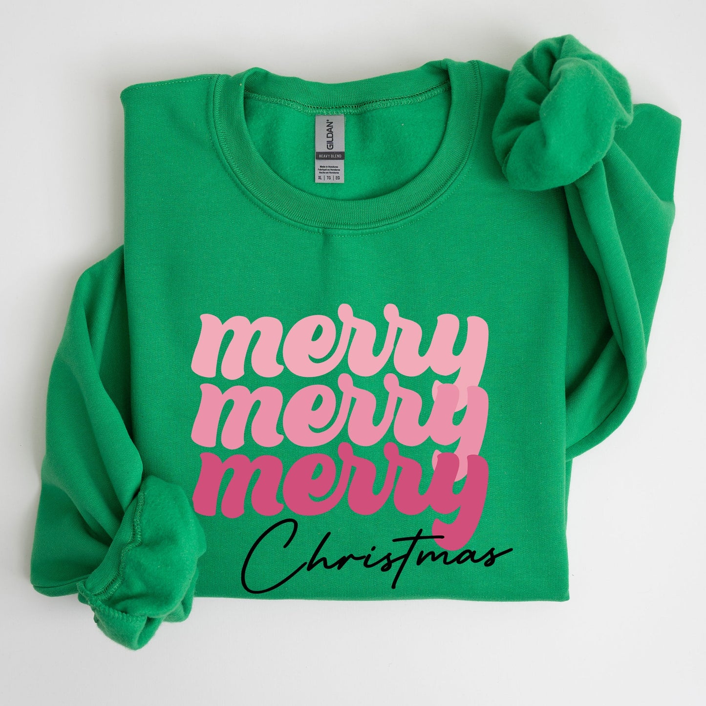 Merry Merry Merry Christmas, Retro, Santa, Winter, Xmas Sweatshirt
