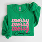 Merry Merry Merry Christmas, Retro, Santa, Winter, Xmas Sweatshirt