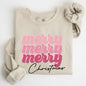 Merry Merry Merry Christmas, Retro, Santa, Winter, Xmas Sweatshirt