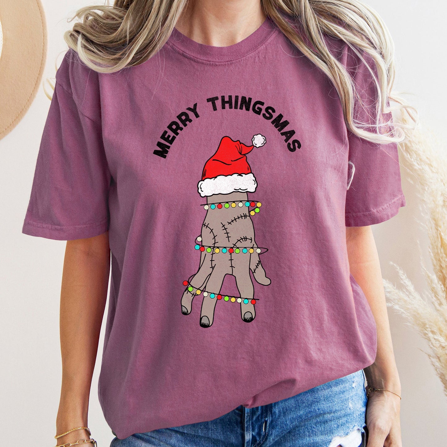 Merry Thingsmas, Christmas, Wednesday, Spooky, Zombie, Comfort Colors Tshirt