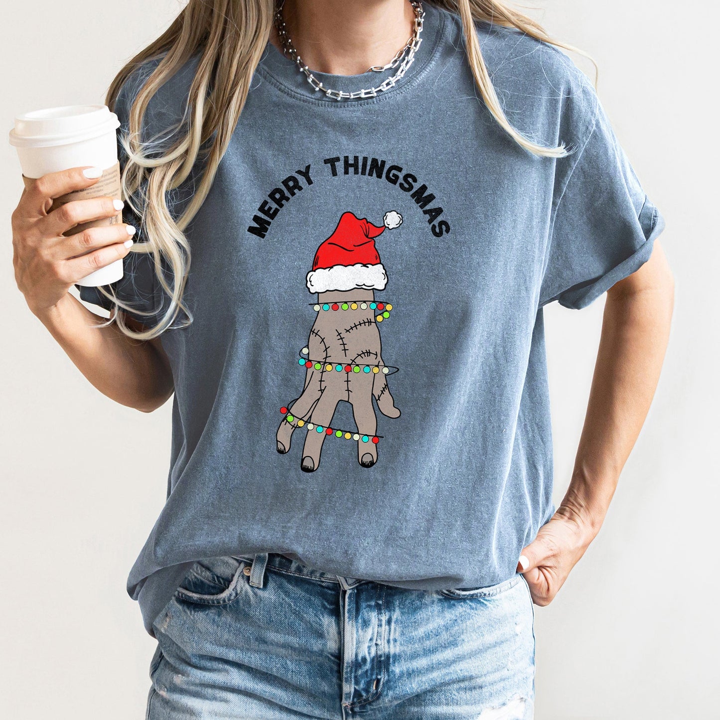 Merry Thingsmas, Christmas, Wednesday, Spooky, Zombie, Comfort Colors Tshirt
