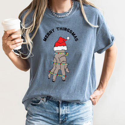 Merry Thingsmas, Christmas, Wednesday, Spooky, Zombie, Comfort Colors Tshirt