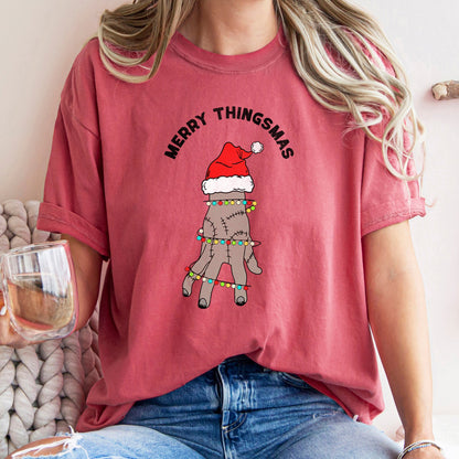 Merry Thingsmas, Christmas, Wednesday, Spooky, Zombie, Comfort Colors Tshirt