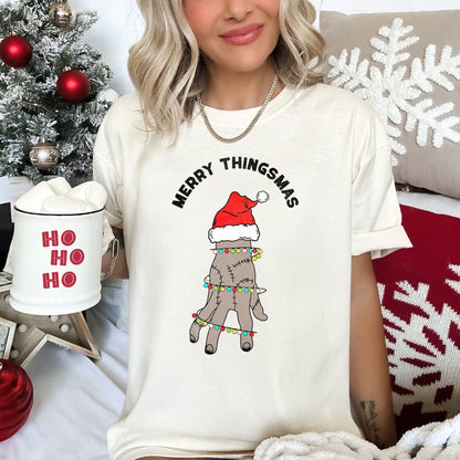 Merry Thingsmas, Christmas, Wednesday, Spooky, Zombie, Comfort Colors Tshirt