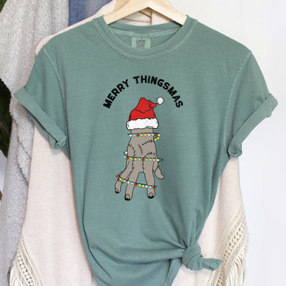 Merry Thingsmas, Christmas, Wednesday, Spooky, Zombie, Comfort Colors Tshirt