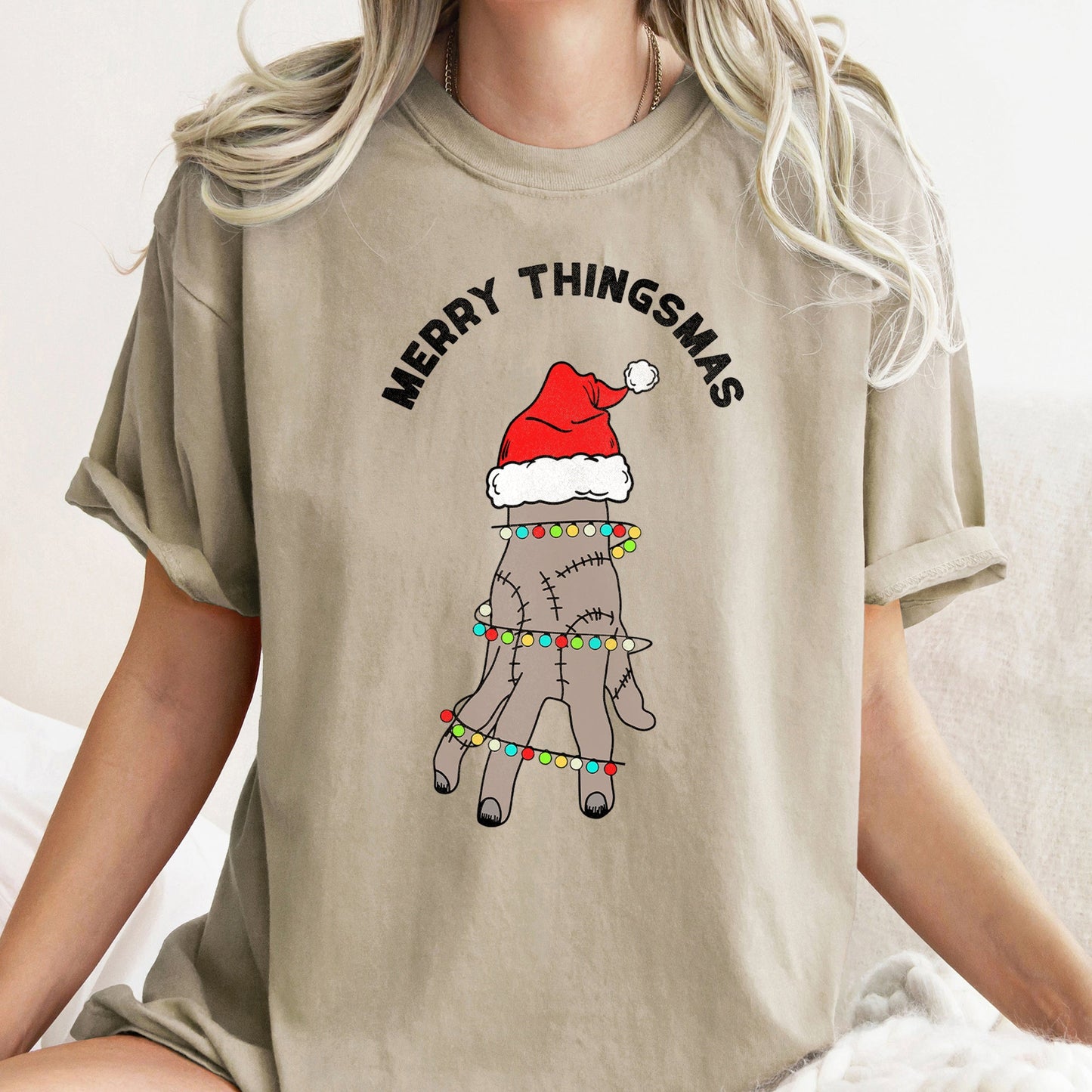Merry Thingsmas, Christmas, Wednesday, Spooky, Zombie, Comfort Colors Tshirt