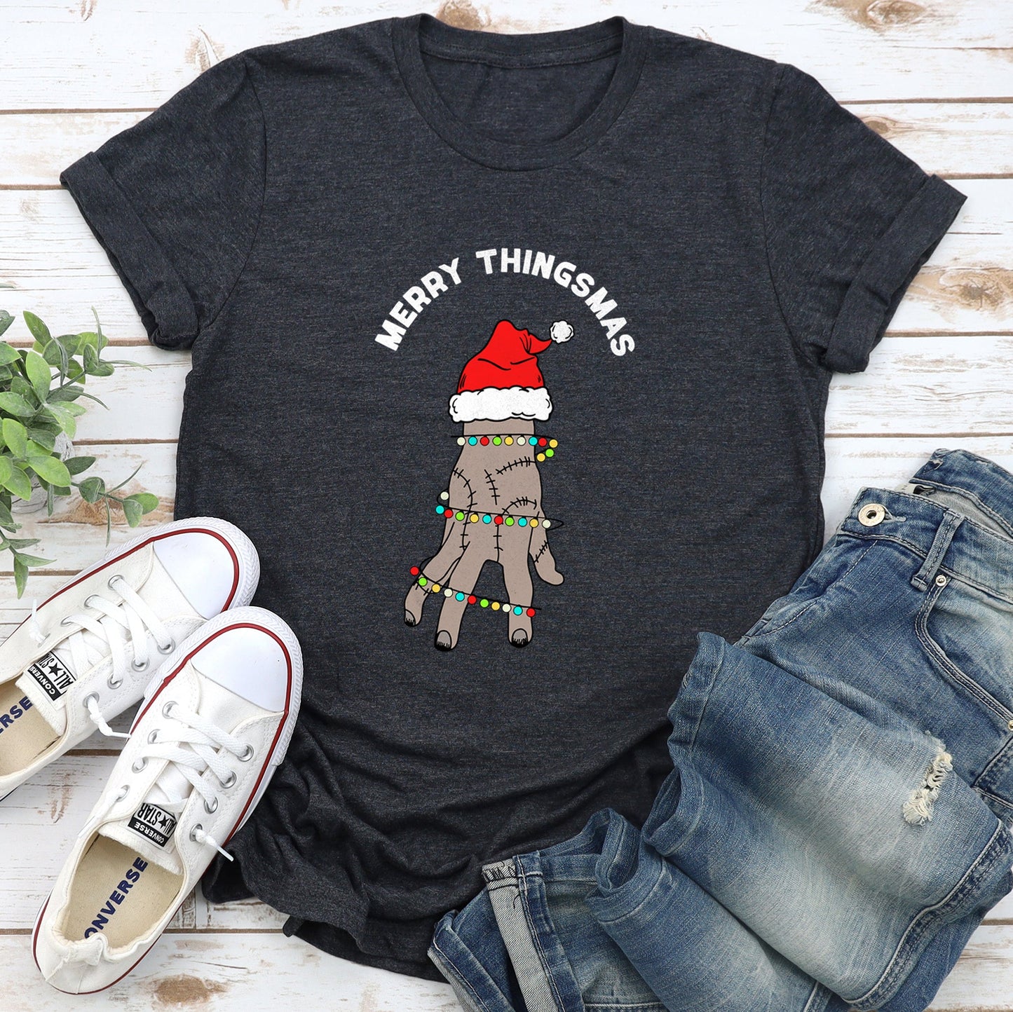 Merry Thingsmas, Christmas, Wednesday, Spooky, Zombie Super Soft Tees