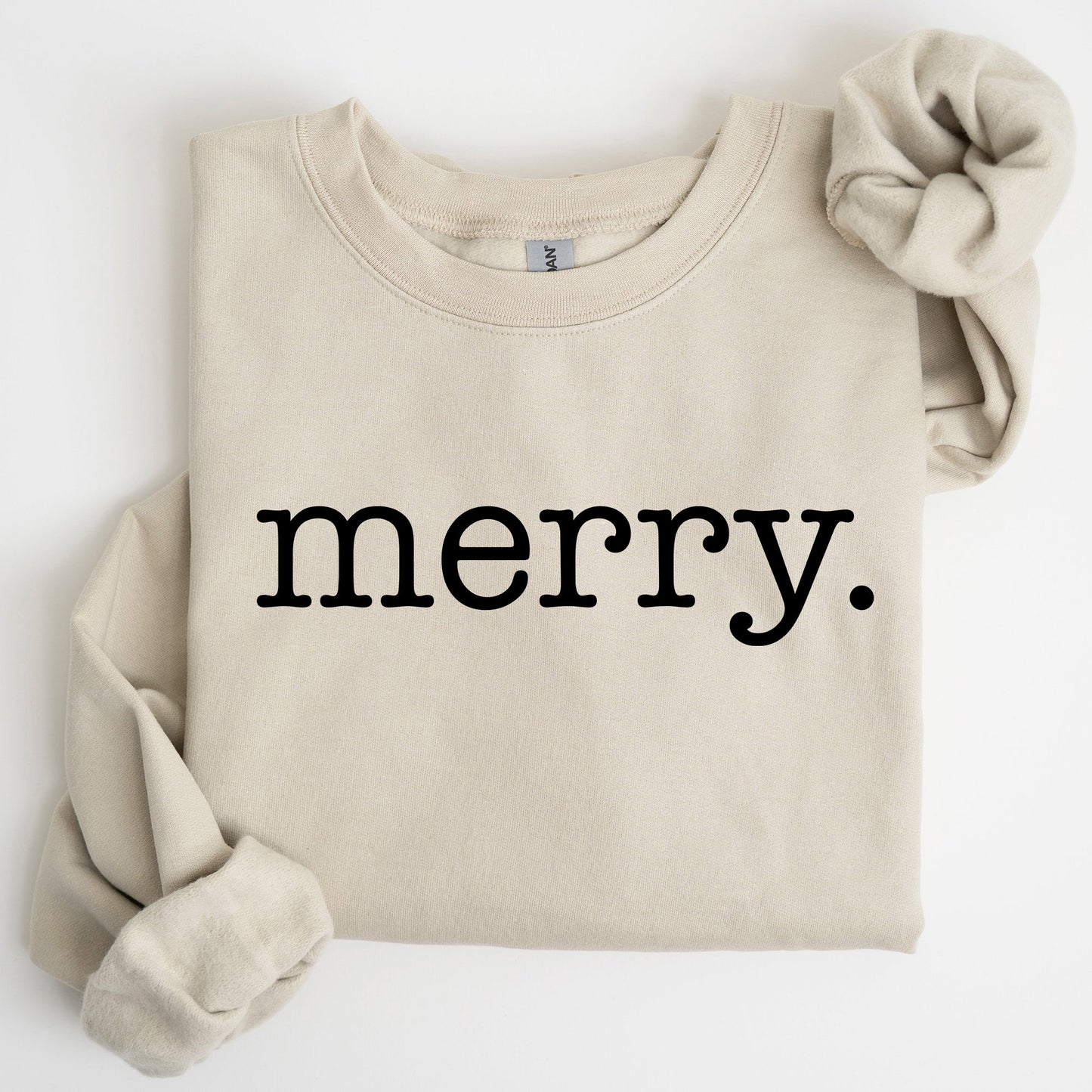 Merry, Classic Minimalist, Christmas, Winter, Snow, Santa, Xmas Sweatshirt
