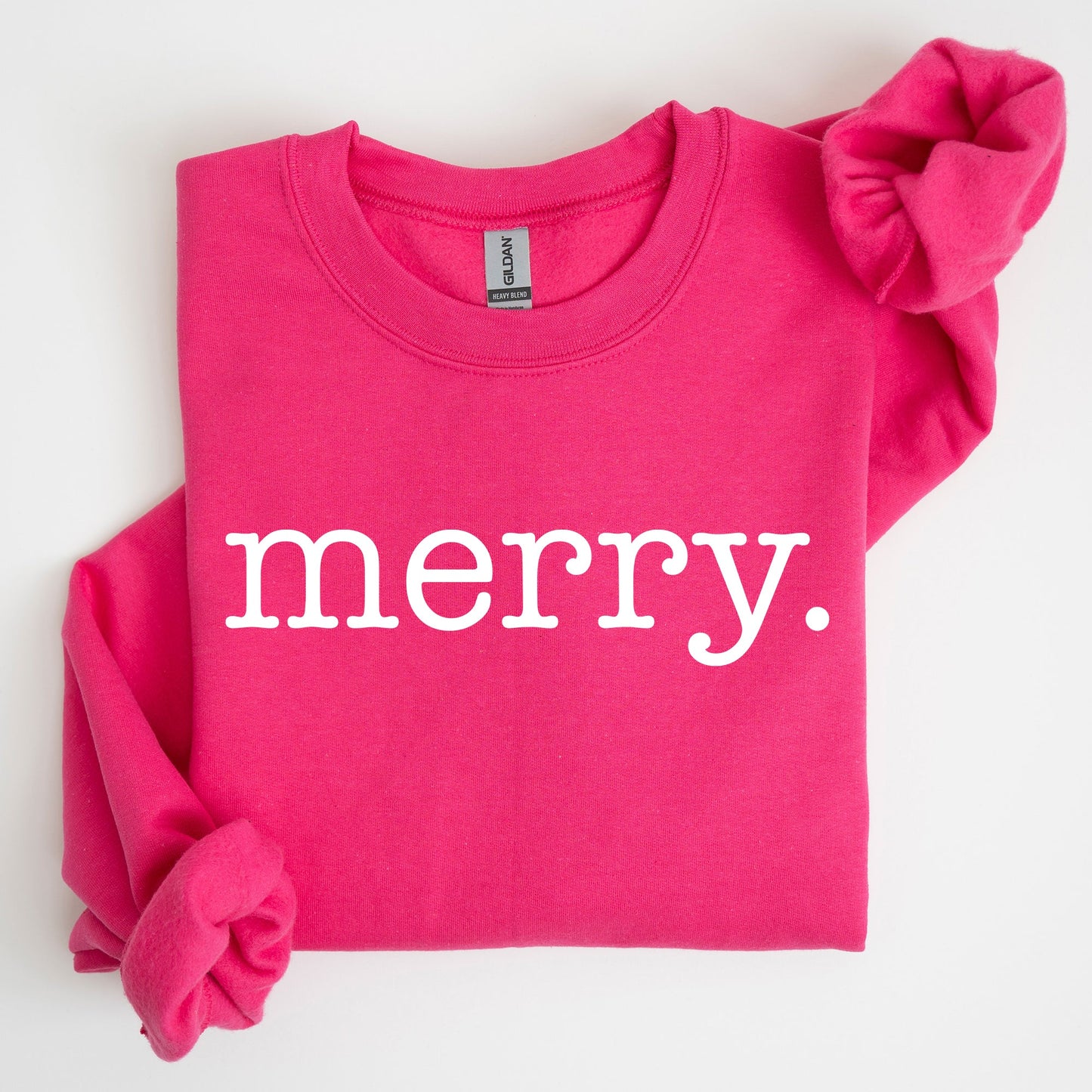 Merry, Classic Minimalist, Christmas, Winter, Snow, Santa, Xmas Sweatshirt