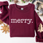 Merry, Classic Minimalist, Christmas, Winter, Snow, Santa, Xmas Sweatshirt