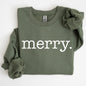 Merry, Classic Minimalist, Christmas, Winter, Snow, Santa, Xmas Sweatshirt