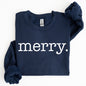 Merry, Classic Minimalist, Christmas, Winter, Snow, Santa, Xmas Sweatshirt
