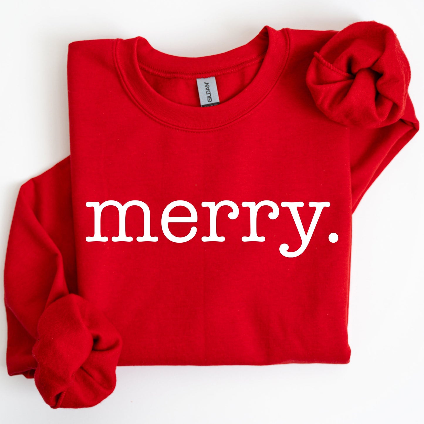 Merry, Classic Minimalist, Christmas, Winter, Snow, Santa, Xmas Sweatshirt