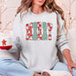 Merry, Varsity Santa, Checkered, Christmas Sweatshirt