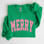 Merry, Varsity, Collegiate, Christmas, Santa, Winter, Xmas Sweatshirt
