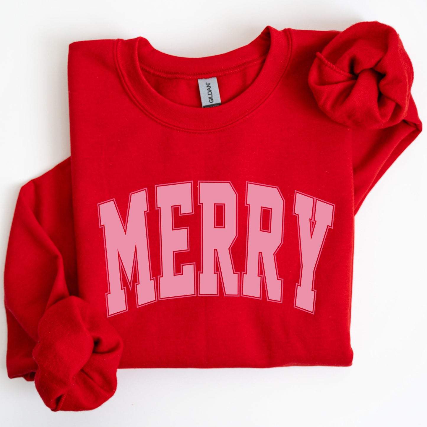 Merry, Varsity, Collegiate, Christmas, Santa, Winter, Xmas Sweatshirt