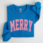 Merry, Varsity, Collegiate, Christmas, Santa, Winter, Xmas Sweatshirt