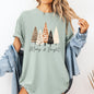 Merry and Bright, Christmas Trees, Hygge, Winter, Santa, Snow, Xmas Tshirt Comfort Colors T-Shirt