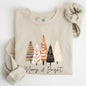 Merry and Bright, Christmas Trees, Hygge, Winter, Santa, Snow, Xmas Sweatshirt