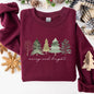 Merry and Bright, Christmas Trees, Minimalist, Winter, Snow, Xmas Sweatshirt