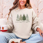 Merry and Bright, Christmas Trees, Santa, Snowflakes Sweatshirt