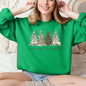 Merry and Bright, Christmas Trees, Santa, Snowflakes Sweatshirt