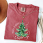 Merry and Bright, Christmas Tree with ornaments, Swirls, Santa, Winter, Xmas Tshirt Comfort Colors T-Shirt