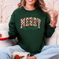 Merry and Bright, Christmas, Checkered, Retro Sweatshirt