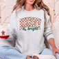 Merry and Bright, Christmas, Checkered, Retro Sweatshirt