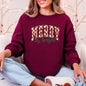 Merry and Bright, Christmas, Checkered, Retro Sweatshirt