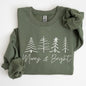 Merry and Bright, Christmas, Minimalist, Winter, Snow, Santa, Xmas Sweatshirt