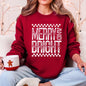 Merry and Bright, Christmas, Retro, Vintage Sweatshirt